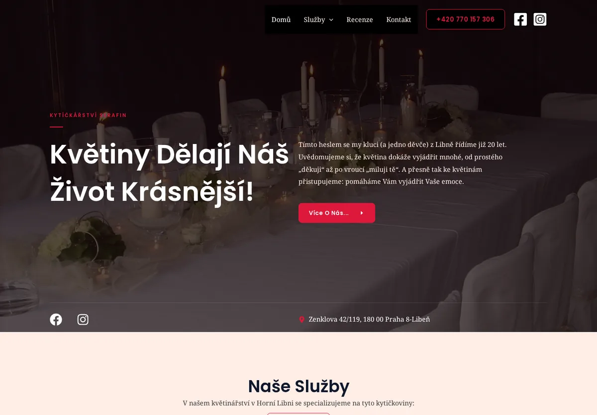 Náhled webu Květiny Serafin