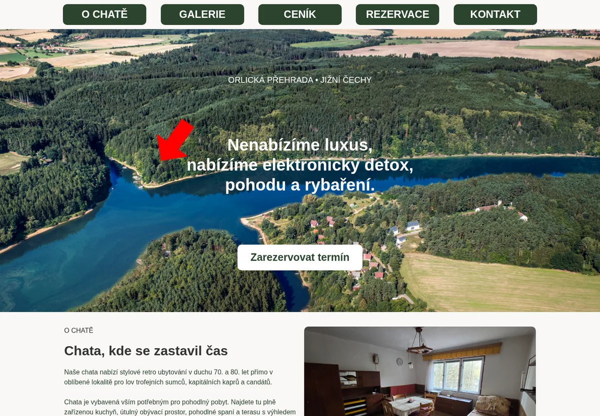 Náhled webu Chajda na Orlíku