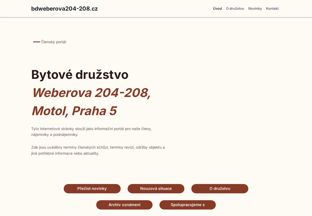 Náhled webu BD Weberova 204-208